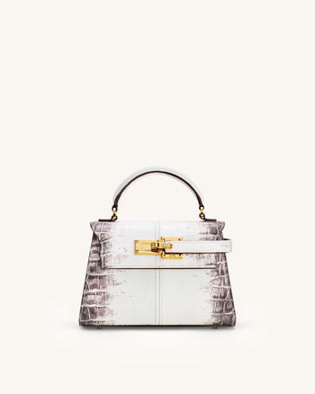 Sac à main Elise à motif croco - Blanc