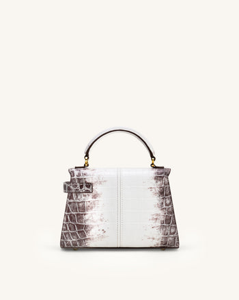 Sac à main Elise à motif croco - Blanc