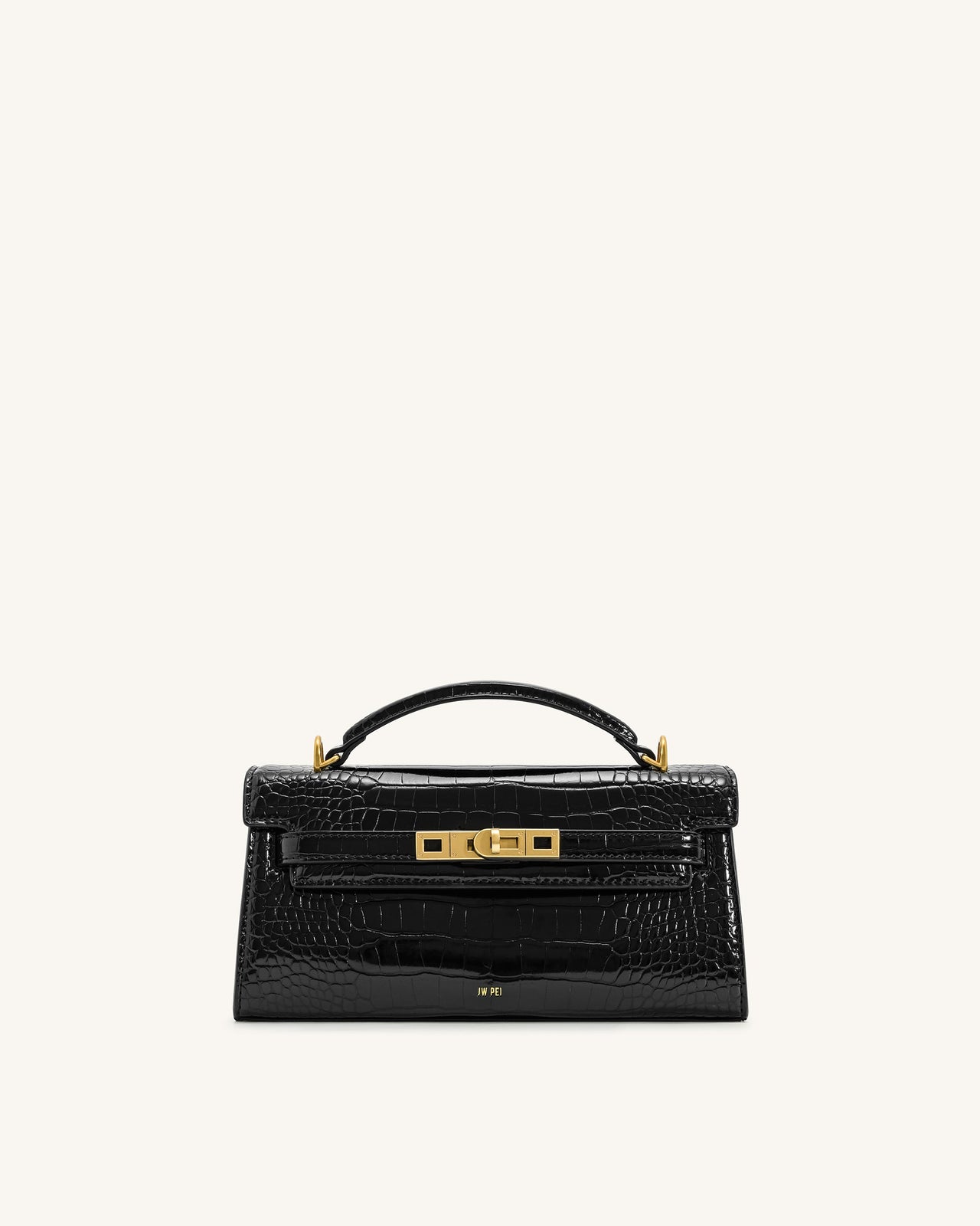 Sac à poignée supérieure Noor – Croco noir