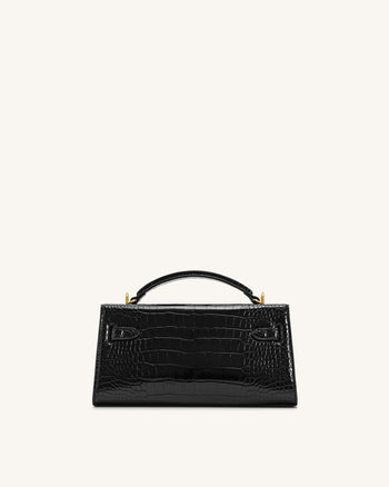 Sac à poignée supérieure Noor – Croco noir