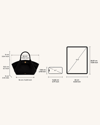 Sac fourre-tout mini Hana en faux suède - Noir