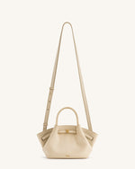 Sac fourre-tout mini Hana en faux suède - Blanc Cassé