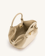 Sac fourre-tout mini Hana en faux suède - Blanc Cassé