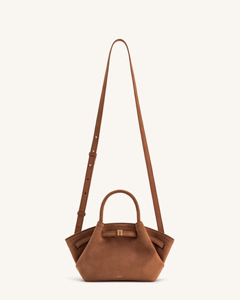 Sac fourre-tout mini Hana en faux suède - Marron