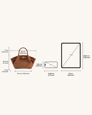 Sac fourre-tout mini Hana en faux suède - Marron