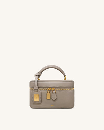 Sac à main avec anse supérieure en forme de boîte Cleo - Taupe