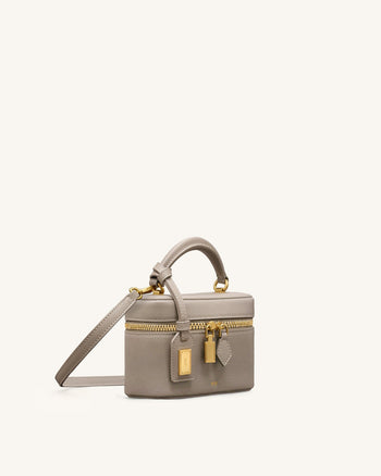Sac à main avec anse supérieure en forme de boîte Cleo - Taupe