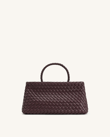 Sac Tote Tissé Elora  – Bourgogne Profond