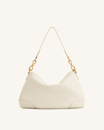 Sac bandoulière Jayla orné d’un pendentif en métal – Blanc