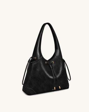 Celandra Sac hobo à cordon de serrage - Noir