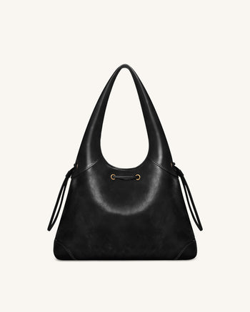 Celandra Sac hobo à cordon de serrage - Noir