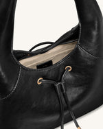 Celandra Sac hobo à cordon de serrage - Noir