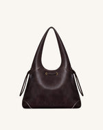 Celandra Sac hobo à cordon de serrage - Marron foncé