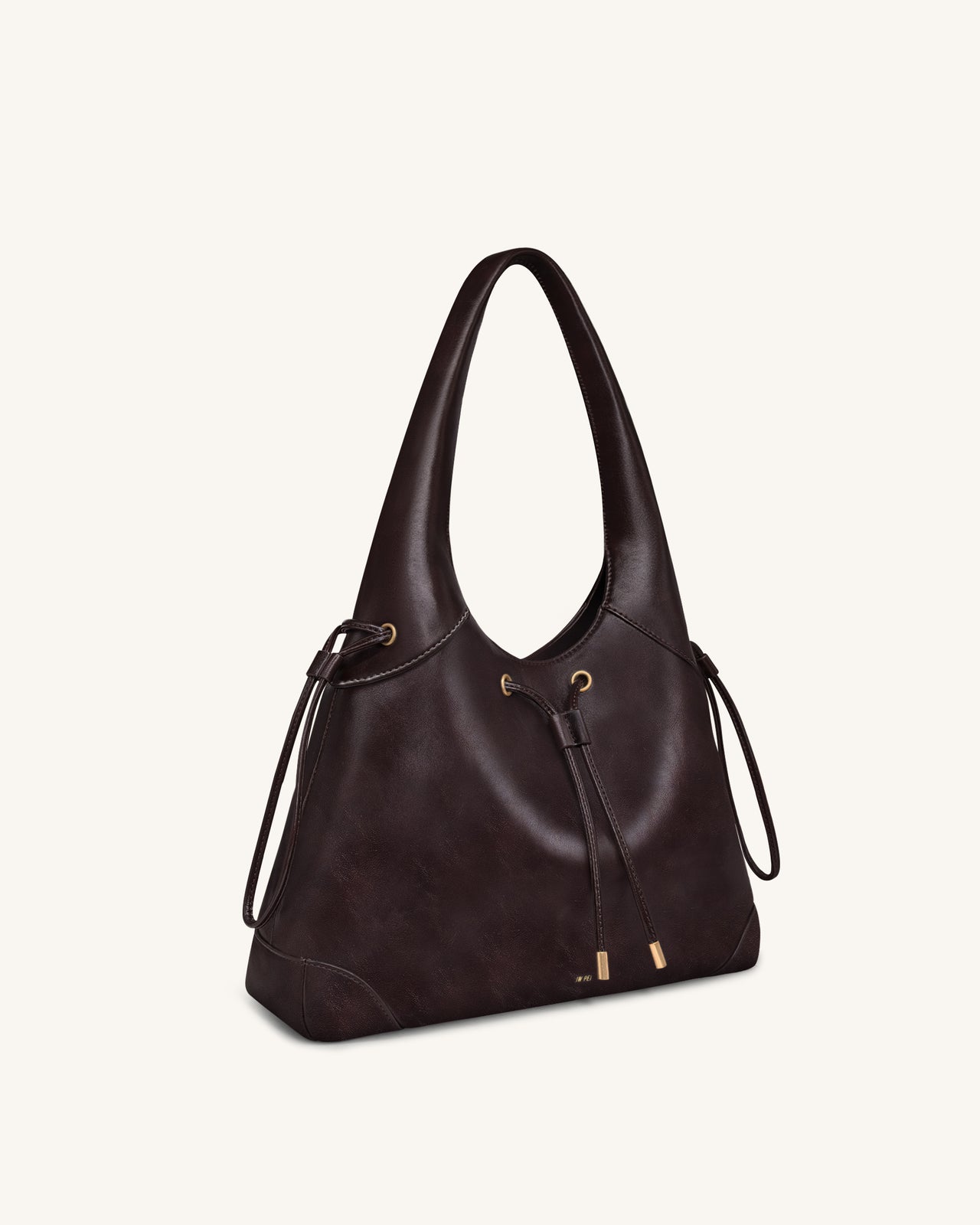 Celandra Sac hobo à cordon de serrage - Marron foncé