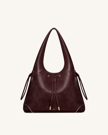 Celandra Sac hobo à cordon de serrage - Bordeaux foncé