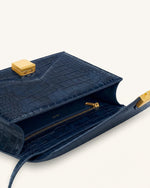 Clio Sac bandoulière enveloppe - Effet croco marine