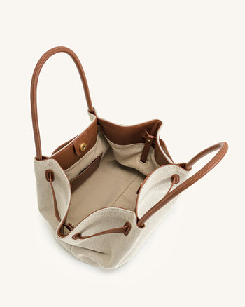 Hana Grand Sac Cabas - Toile Marron