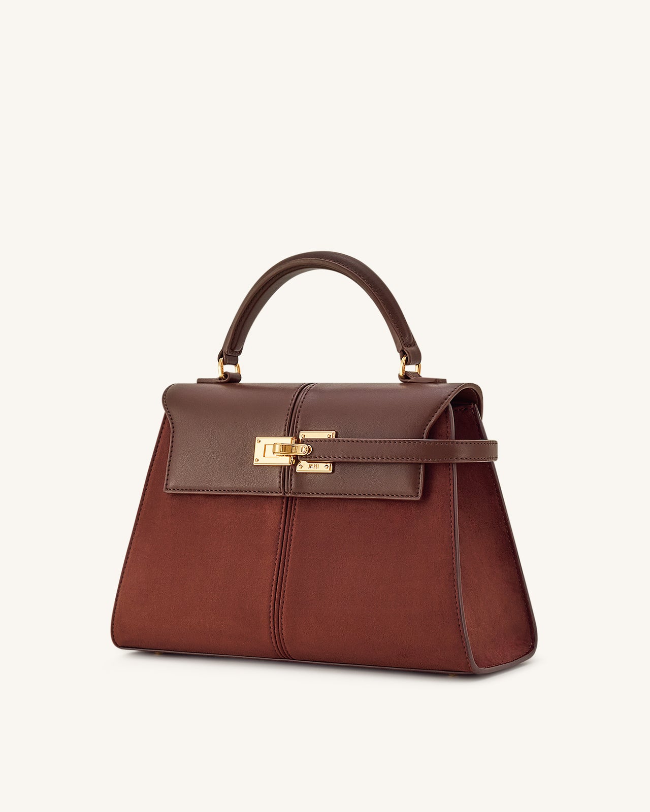 Sac à Main Elise en Faux Suède - Marron Moka