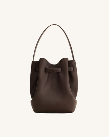 Clara Sac seau bandoulière détail cadenas - Marron moka