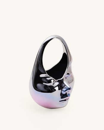 Sac à main Lillian Face en forme de croissant – Argent