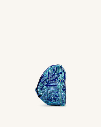 Paisley Pochette Papillon Cristal - Bleu