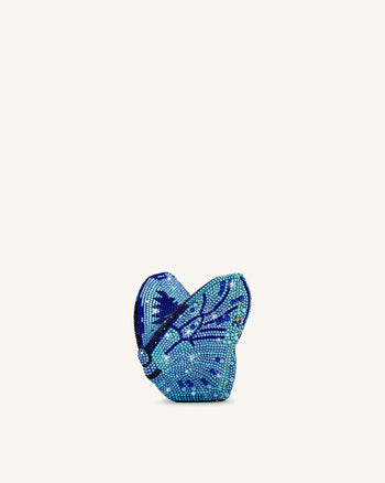 Paisley Pochette Papillon Cristal - Bleu
