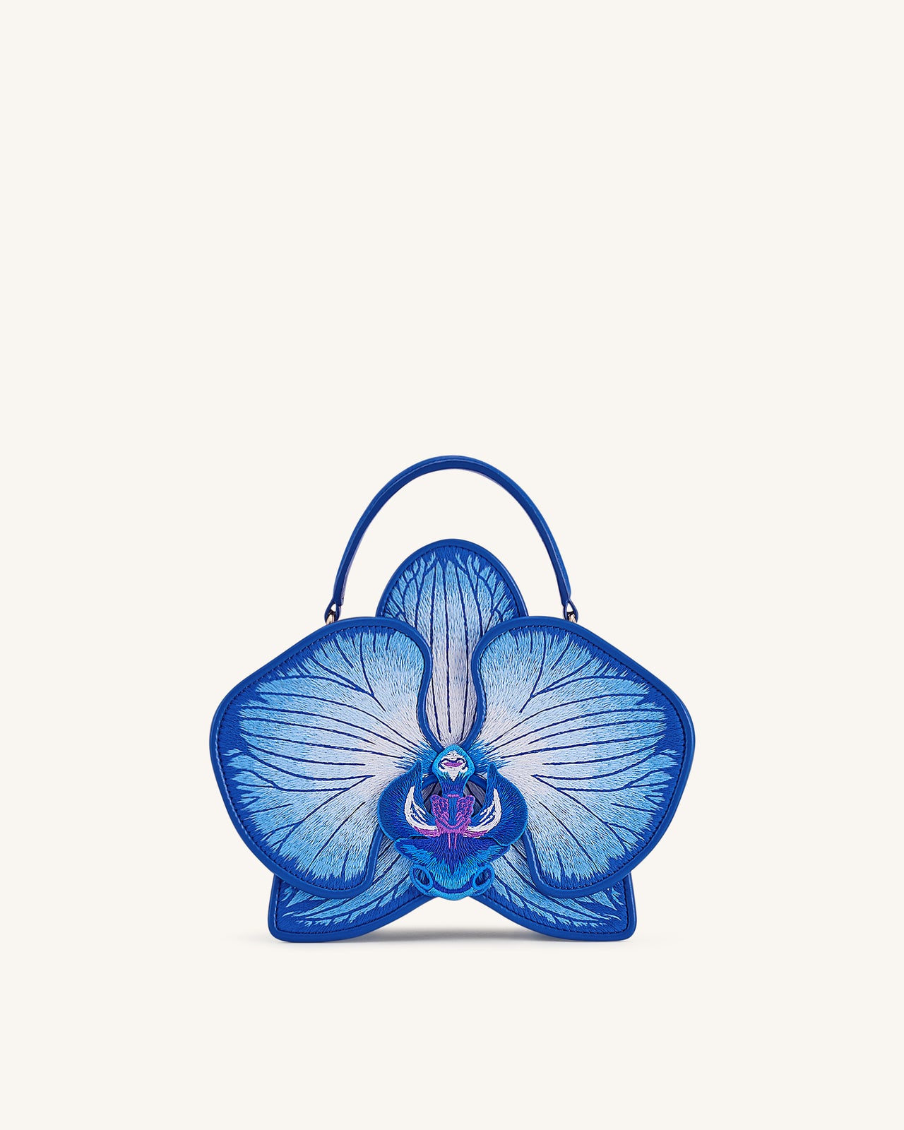 Flora Sac à main à poignée supérieure en forme d’orchidée – Bleu