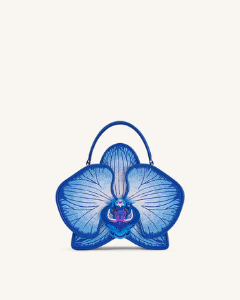 Flora Sac à main à poignée supérieure en forme d’orchidée – Bleu