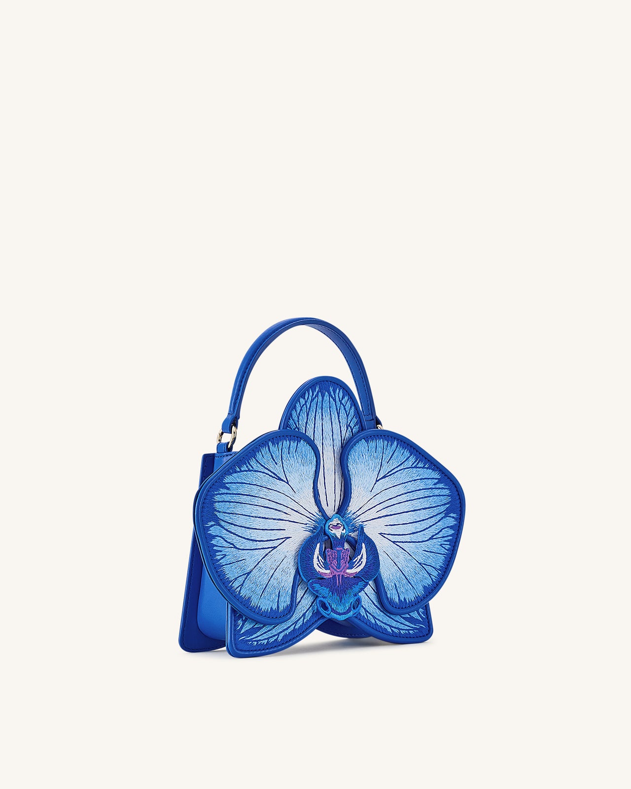 Flora Sac à main à poignée supérieure en forme d’orchidée – Bleu