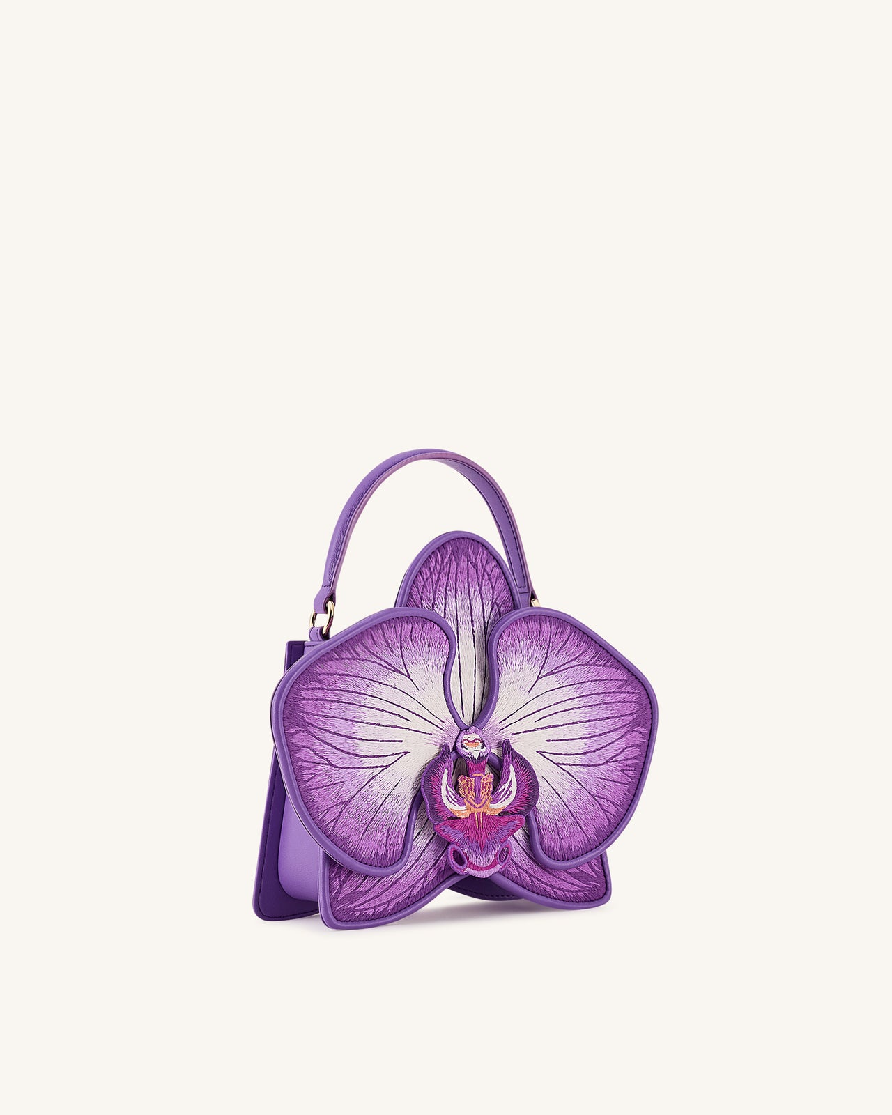 Flora Sac à main à poignée supérieure en forme d’orchidée – Violet