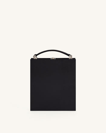Taya Pochette forme livre à motif chiot et verre de vin - Noir
