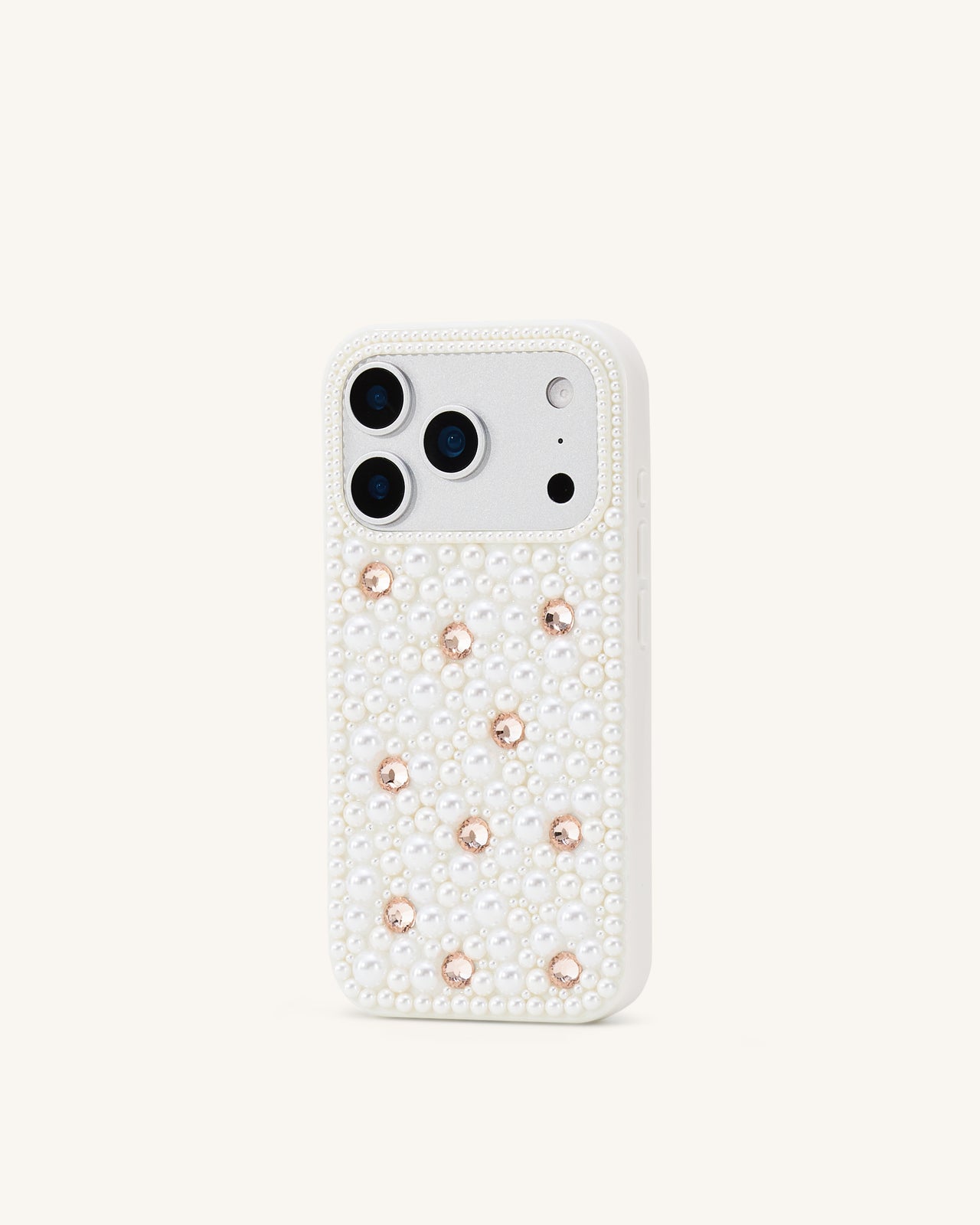 Pearl Coque de téléphone ornée - Blanc