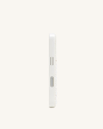 Pearl Coque de téléphone ornée - Blanc