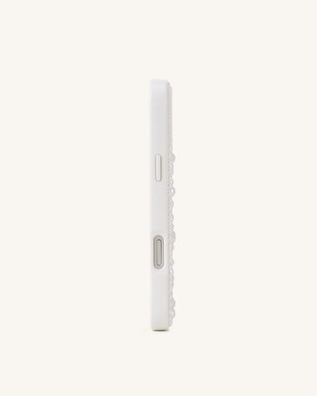 Coque de téléphone ornée de perles Butterfly - Blanc