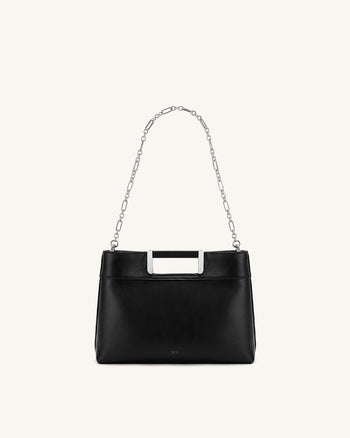 Elodie Sac à main à poignée chaîne - Noir