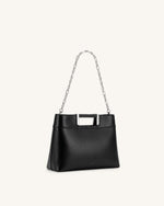 Elodie Sac à main à poignée chaîne - Noir