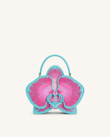 Flora Sac à poignée supérieure en forme d'orchidée - Rose Bleu