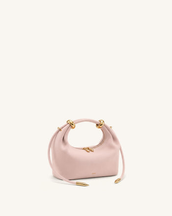 Ellie Sac à main à poignée supérieure en similicuir suédé orné d'un anneau métallique - Rose