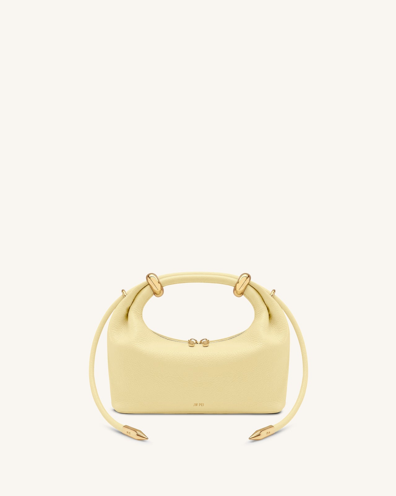 Ellie Sac à main à poignée supérieure orné d'un anneau métallique - Jaune citron