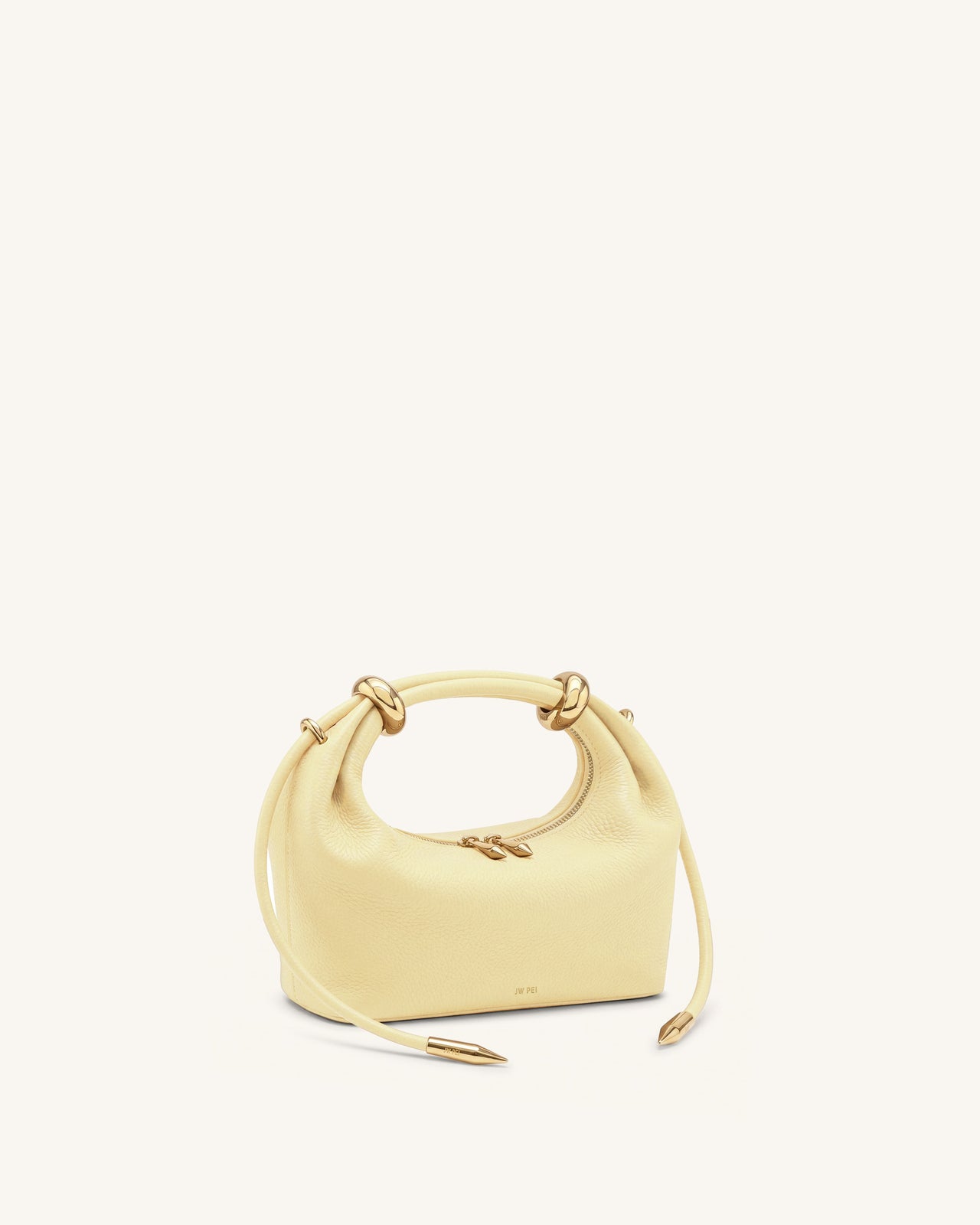 Ellie Sac à main à poignée supérieure orné d'un anneau métallique - Jaune citron