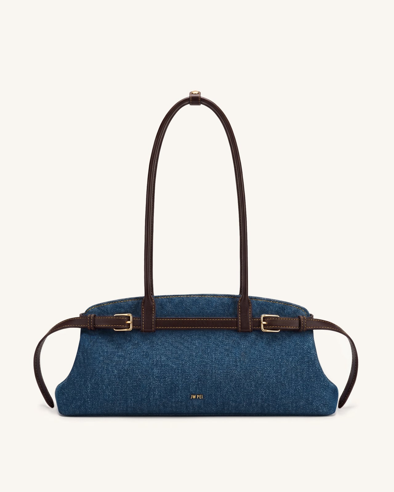 Sac bandoulière est-ouest avec détail de ceinture Arden - Denim bleu