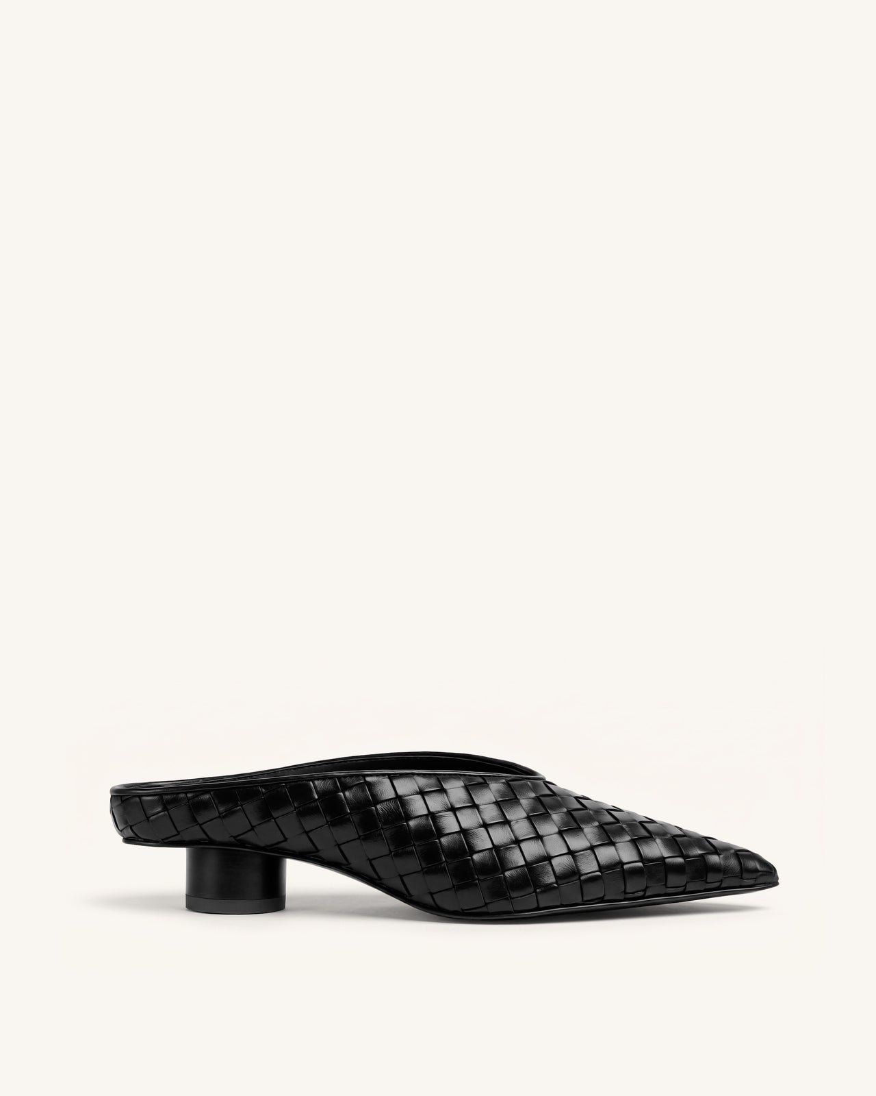 Helena Mules tissées texturées à bout pointu - Noir