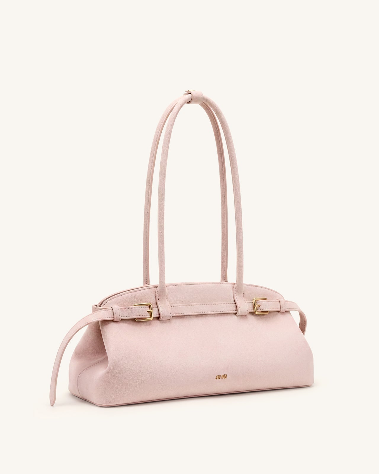 Sac bandoulière est-ouest en similicuir avec détail de ceinture Arden - Rose