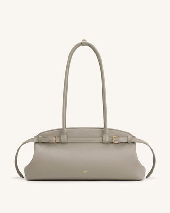 Sac bandoulière est-ouest avec détail de ceinture grainé Arden - Taupe