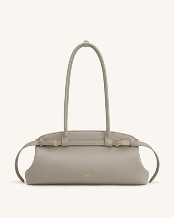Sac bandoulière est-ouest avec détail de ceinture grainé Arden - Taupe