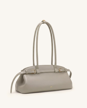 Sac bandoulière est-ouest avec détail de ceinture grainé Arden - Taupe