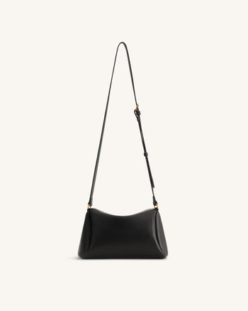 Sac bandoulière Greta à fermeture tournante - Noir
