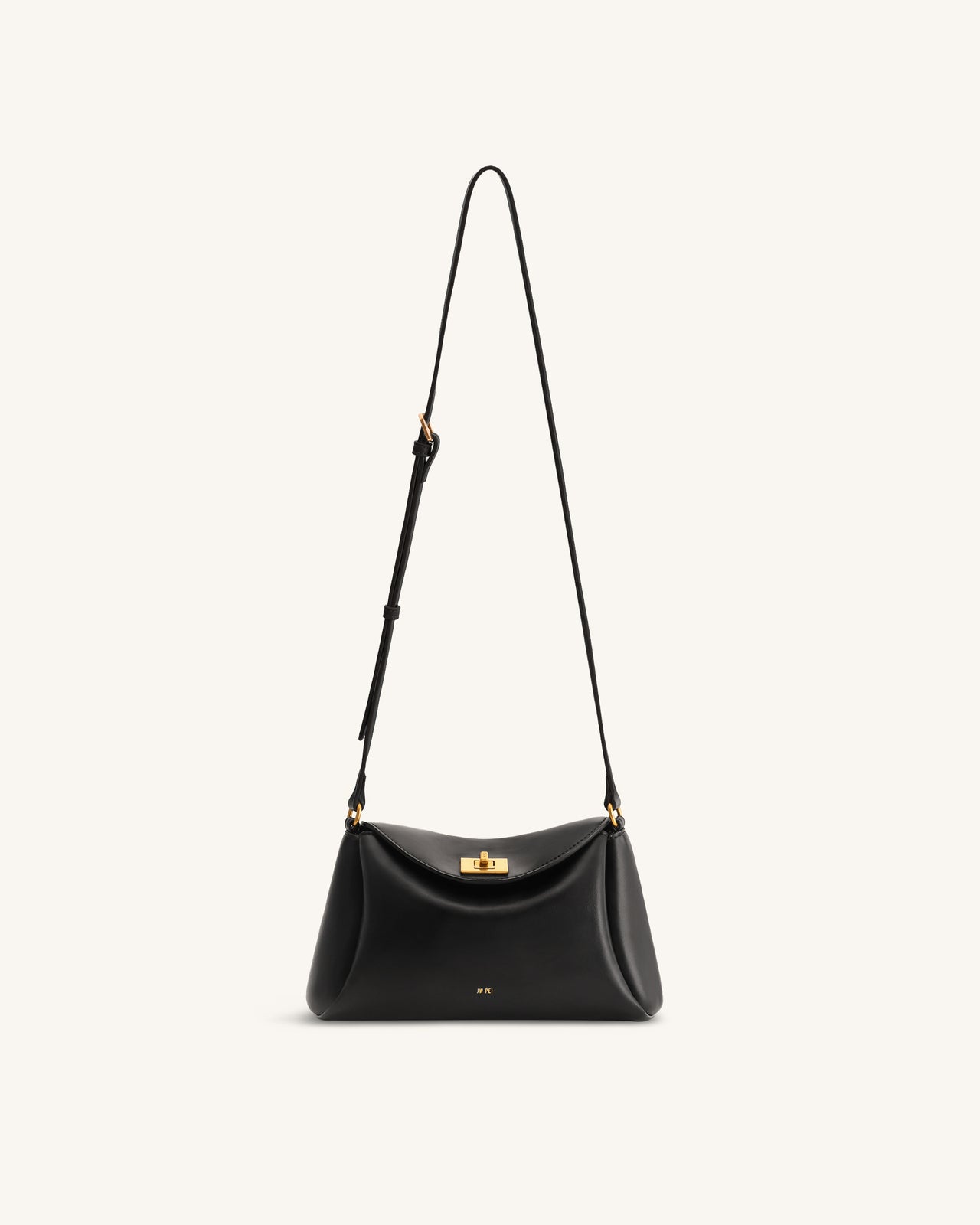Sac bandoulière Greta à fermeture tournante - Noir