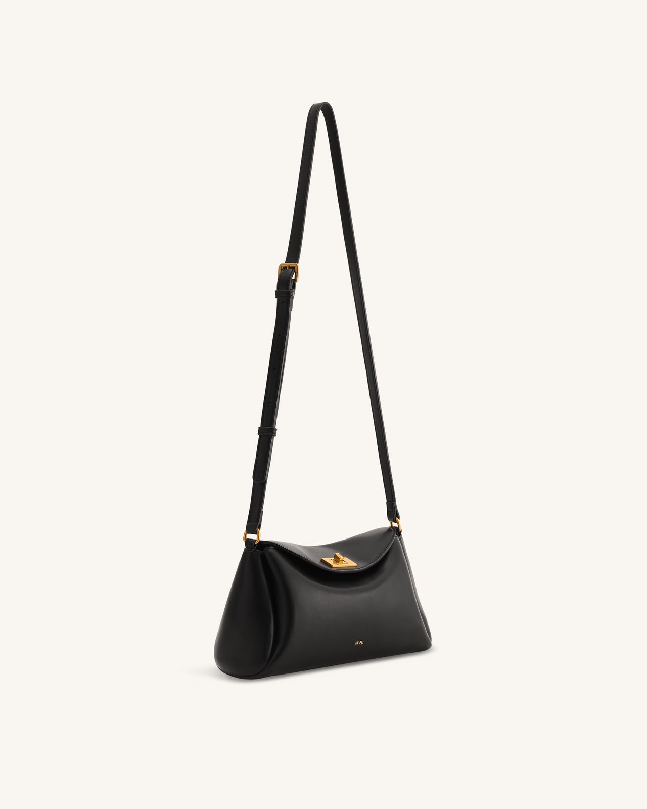 Sac bandoulière Greta à fermeture tournante - Noir