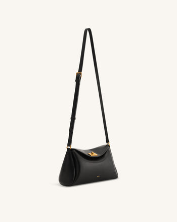 Sac bandoulière Greta à fermeture tournante - Noir